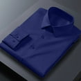thumbnail image 5 of Zylanna Men's Formal Dress Shirts, Solid Long Sleeve Button Business Turn Down Collar Shirts Navy Size XL, 5 of 5
