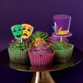 thumbnail image 4 of 16 Pcs Mardi Gras Cupcake Toppers and Cake Toppers Cake Decorations Food Fruit Picks for Masquerade Carnival Birthday Party Decorations, 4 of 7