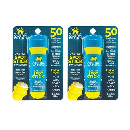 2 Pack Ocean Potion Skincare Dab on Spot Stick Sunscreen SPF 50 0.65 Fl Oz