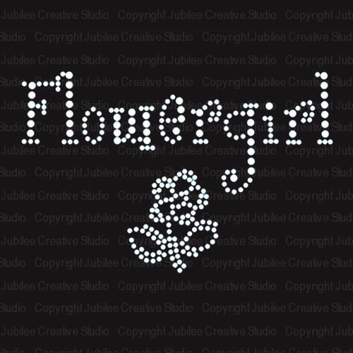 Flower Girl Wedding Clear Iron-on Rhinestone Transfer by JCS Rhinestones