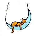 thumbnail image 3 of Vitral colgante para ventana, colgantes, decoración decorativa de acrílico para gatos amarillo, 3 of 9