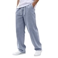 thumbnail image 2 of Fabrcox M-5XL Baggy Mens Jeans Wide Leg Denim Pants Men Drawstring Elastic Waist Casual Loose Fit Streetwear Men Trousers with Pockets Blue XXXL, 2 of 9