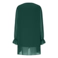 thumbnail image 5 of lulshou Long Sleeve Shirts for Women Casual Solid Color V-Neck Pullover Top with Button Detail, Green, M, 5 of 6