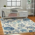 thumbnail image 5 of Serene Modern Floral Ivory/Light Blue 5'3" x 7'3" Area Rug, (5' x 7'), 5 of 7