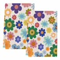 thumbnail image 2 of Retro Bohemia Floral Kitchen Towels Set of 2, Blue Purple Flowers Boho Style Beige Absorbent Dish Towels for Kitchen, Microfiber Hand Towel, Quick Drying Tea Towel for Cleaning Decorative Dishcloths, 2 of 7