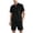Black, variant on Glisme Mens 2 Piece Sets Summer Outfits Solid Color Fashion Casual Short Sleeved Shirt Shorts Two Piece Suit Leisure Clothing Set Black