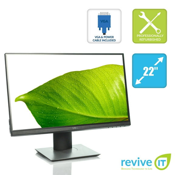 Pre-Owned Used Dell P2219H 22" Widescreen 1920x1080 16:9 LED Backlit Full HD LCD Monitor VGA HDMI DisplayPort USB Grade B