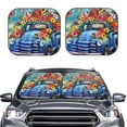 thumbnail image 2 of Balery Floral Truck Welcome Parasol para parabrisas de coche de 2 piezas | Parasol plegable para parabrisas delantero de coche para la mayoría de sedanes-Medium, 2 of 6