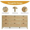 thumbnail image 4 of LEVNARY 9 Drawer Dresser for Bedroom, Rattan Dressers & Chest of Drawers, Large 58" Long Dressers Wooden Storage Organizer Dresser for Entryway, Living Room (Natural), 4 of 8