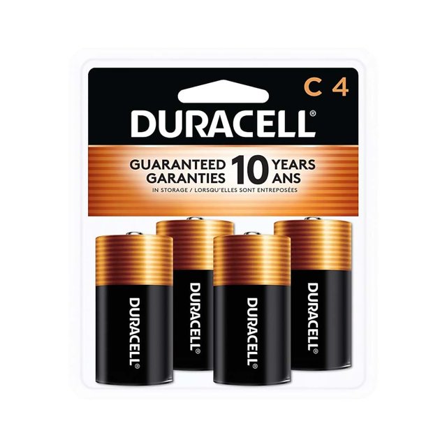 Batería Duracell Coppertop MN1400R4ZX alcalina tamaño C, paquete de 4
