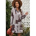 thumbnail image 4 of ABPHQTO Minivestido camisero con estampado floral vintage rojo para mujer, 4 of 5