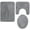 Dark Gray, variant on Bath Rug Set with Anti-Skid Backing: Bath Mat, Contour Rug, Lid Cover