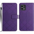thumbnail image 2 of For Motorola Moto G Stylus 5G 2023 Wallet Case with RFID Blocking Card Slots Holder Premium PU Leather Magnetic Kickstand Shockproof Wrist Strap Removable Flip Protective Cover, Purple, 2 of 9