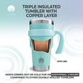 thumbnail image 2 of ALBOR - Insulated Tumbler - Coffee Mug with Handle, 2 Lids & More - 30 Oz, Seafoam, 2 of 7