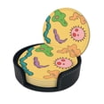thumbnail image 3 of Miss Frizzle In A Pickle Magic School Bus Coasters With Leather Holder Set Of 6 Round Coasters for Home and Kitchen Decor, 3 of 7
