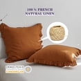 thumbnail image 2 of Simple&Opulence 100% Linen Stone Washed Euro Sham with Ruffle 26x26 Inch Pillow Cover Set of 2, Home Decoration Pillow Soft and Breathable - Rust, 2 of 5