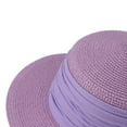 thumbnail image 4 of Nfurl Women's Straw Hats for Sun Protection Wide Brim Summer Hats Casual Vacation Beach Outdoor Gardening Sun Hats,Purple, 4 of 5