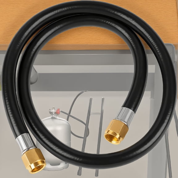SWOEBTH 1-Pack 3/8" Female Flare Propane Hose, 3.28 FT Flexible Gas Line for RV Grill and Heater