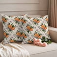 thumbnail image 2 of Orange Lemon Outdoor Waterproof Pillow Covers, Purple Flower Vintage Country Plant Summer Decorative Square Throw Pillowcase Sofa Cushion Sham for Patio/Couch/Chair, 20"x20" 2 Pack, 2 of 8