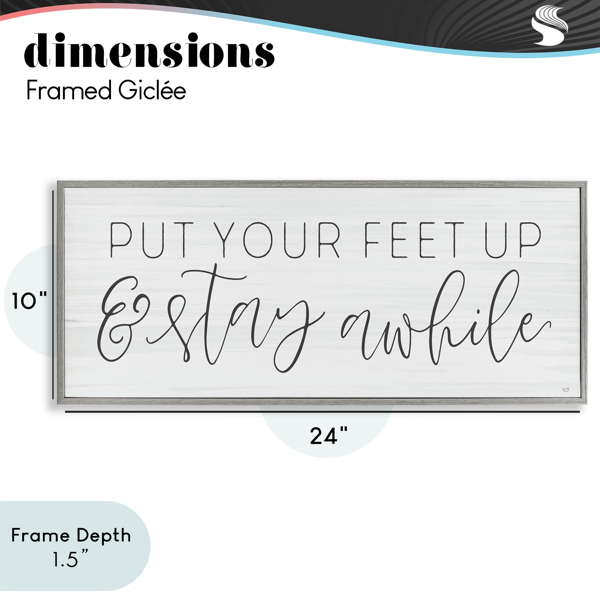 Stupell Industries Put Your Feet Up Gray Framed Giclee Art, design by Lux + Me Designs