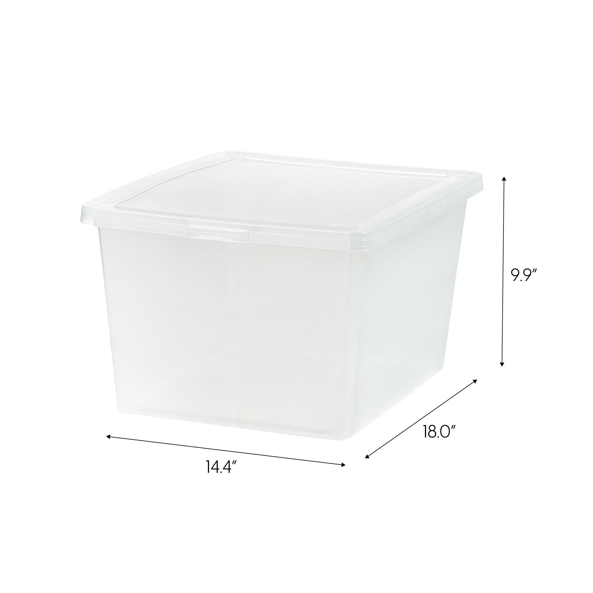 IRIS USA 24.5 Qt Plastic Stackable Storage Container Bin with Latching Lid,  4 Pack - Clear, Nestable Box Tote Closet Organization Toys School Art