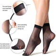 thumbnail image 3 of 12 pares de calcetines altos hasta el tobillo transparentes para mujer, medias color piel, ultrafinas, frescas, transparentes, de seda para mujer, 3 of 6