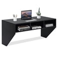 thumbnail image 4 of GVN Wall Mounted Floating Sturdy Computer Table with Storage Shelf-Black, Office Furniture, Computer Table for Home and Office, 4 of 8