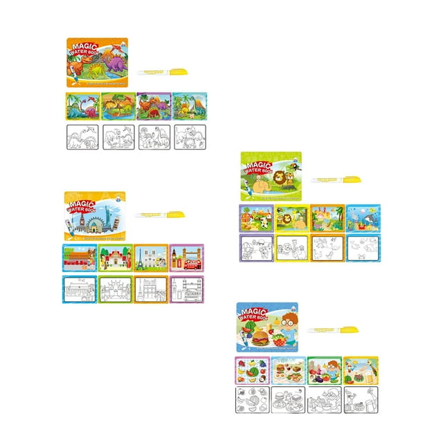 4 Uds. Adorable álbum De Pintura Al Agua Material Didáctico Regalos Para Actividades Unisex Hugo Libro de pintura