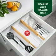 Royal Craft Wood Expandable Bamboo Drawer Dividers – 4-Pack Adjustable Drawer Organizer Separators for Kitchen, Bedroom, Bathroom, Cabinet, Office & Dresser Storage (17–22, Natural)