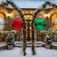 thumbnail image 4 of 16" Christmas Inflatable Ball Ornament with Glitter Cloth Cover, Large PVC Xmas Blow up Ornaments Holiday Blow Ball for Yard Outdoor Lawn Porch Decorations (Red), 4 of 8