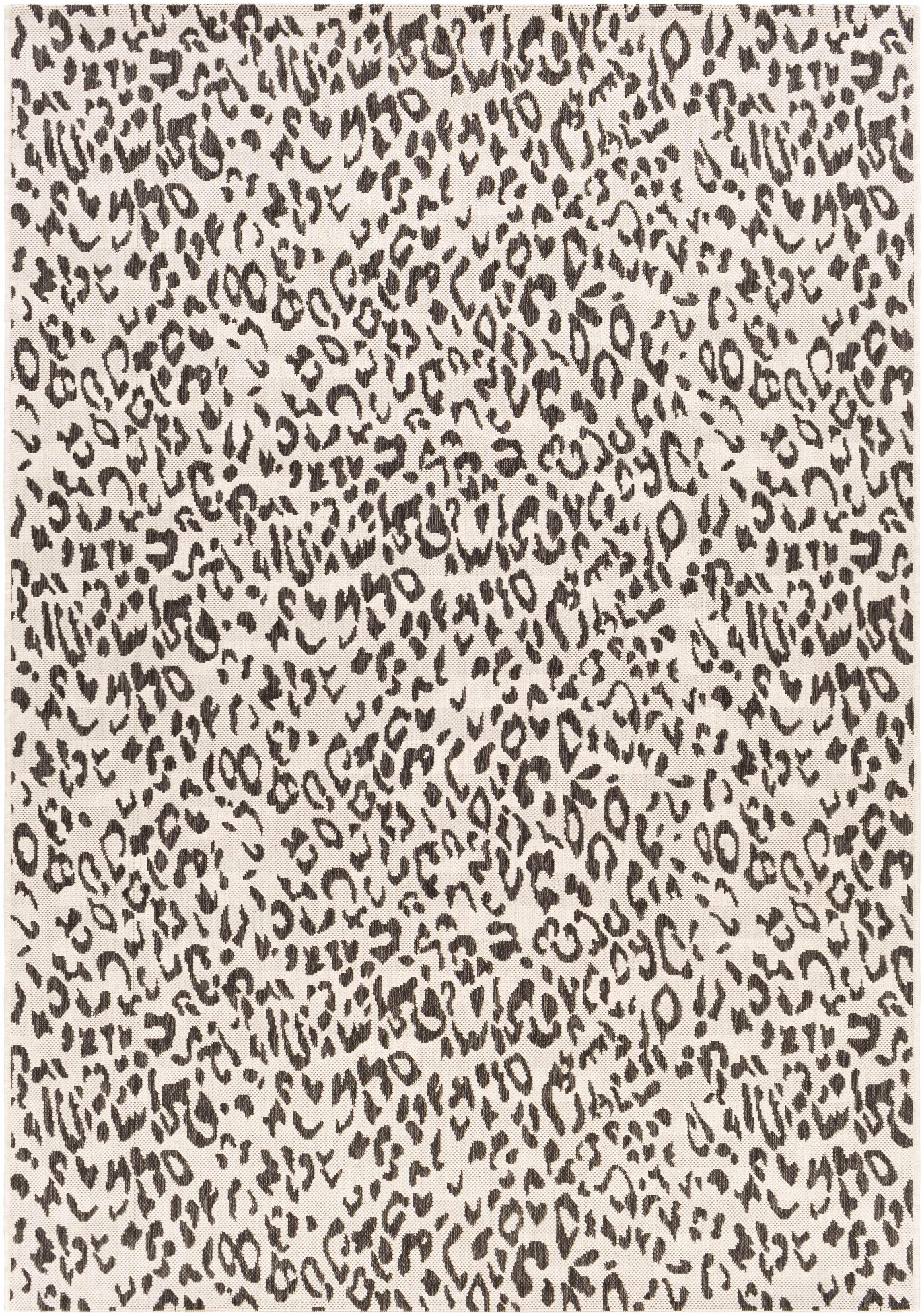 Hauteloom Alderbury Living Room, Bedroom Patio Outdoor Area Rug - Contemporary - Black, Off White, Charcoal - 5'3" Round