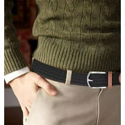 XKDOUS 4 Pcs Mens Stretch Belts, Mens Braided Woven Belt, Golf Belts Elastic Belt, Woven Casual Belt for Women Jeans Pants Dresses