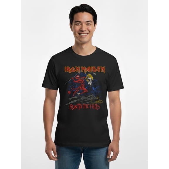 Iron Maiden, Men's & Big Men's Graphic Tee, Run to the Hills, Sizes XS-3XL
