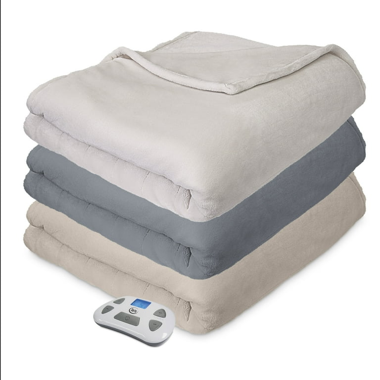 Serta Comfort Plush Electric Heated Warming Blanket Full Ivory - Walmart.com