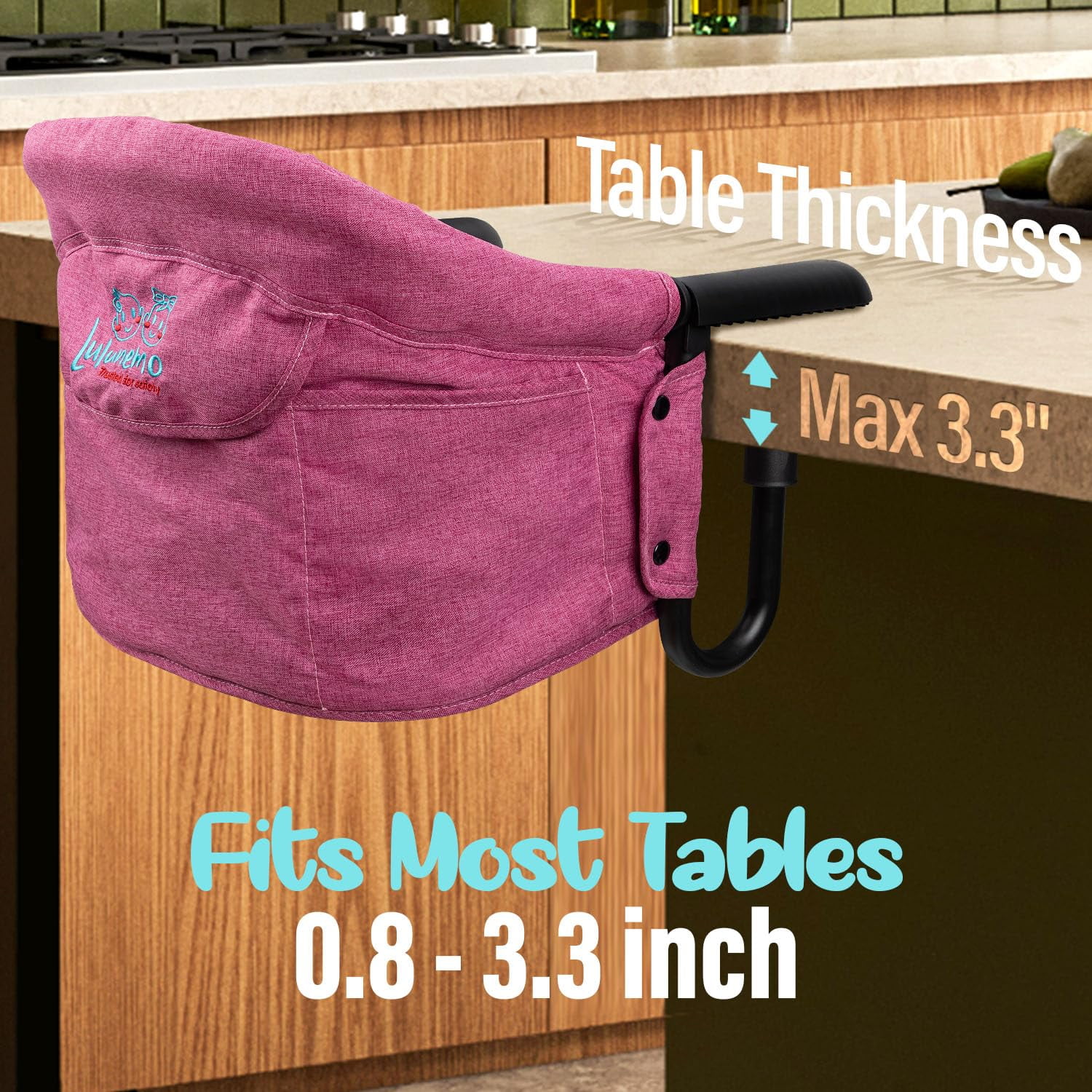 Hook on chair for baby with Storage Bag Portable,clip on table,for Home and Travel