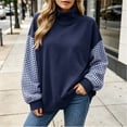 thumbnail image 4 of Azrian Women’s Color Block Sweatshirt,Ladies Contrast Sleeve Pullover Sizes S-3XL, 4 of 5