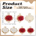 thumbnail image 2 of 12Pcs Alloy Flower Connector Charms Plastic Rose Metal Link Charms Light Gold Pendants Decoration, 2 of 3