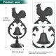 thumbnail image 3 of Sungmor Campana Rústica de Hierro Fundido con Gallo, Timbre de Entrada Indep. estilo granja; campana decorativa vintage para cocina, mesa y encimera; acabado negro/marrón; deco jardín y hogar, 3 of 9