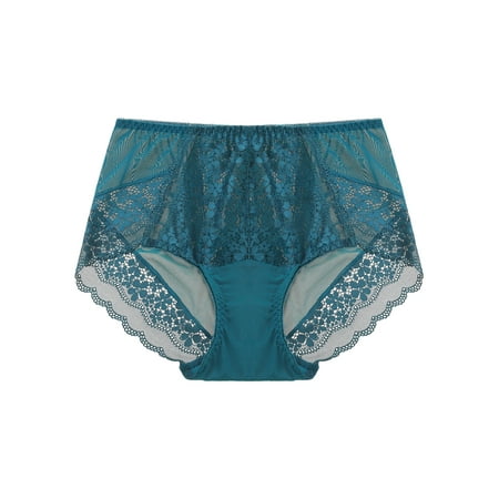 

Unique Bargains Women s Plus Size Lace Trim High Rise Solid Brief Stretchy Underwear