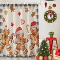 thumbnail image 5 of Shower Curtains for Bathroom-60"x72",Christmas Watercolor Cookie Man Waterproof Bath Curtain Grommet Shower Curtain Set with Hooks,, 5 of 9