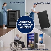 Patiosunny 130 Can Beverage Refrigerator Cooler 3.2 Cu.ft Mini Fridge with Glass Door & Adjustable Shelves, for Home/Office/Bar