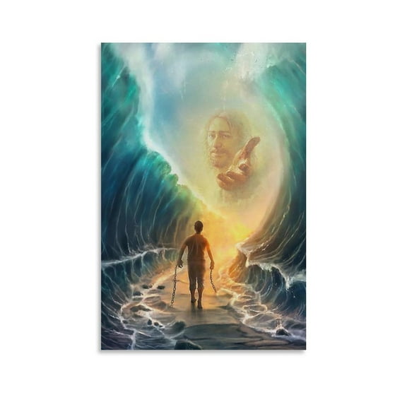 Jesus Christ Wall Decor Art - Hand of God Image (02) - Bible Vintage Canvas Painting Art Poster Canvas Painting Decor Wall Print Photo Gifts Home Modern Decorative Posters 12x18inch(30x45cm)