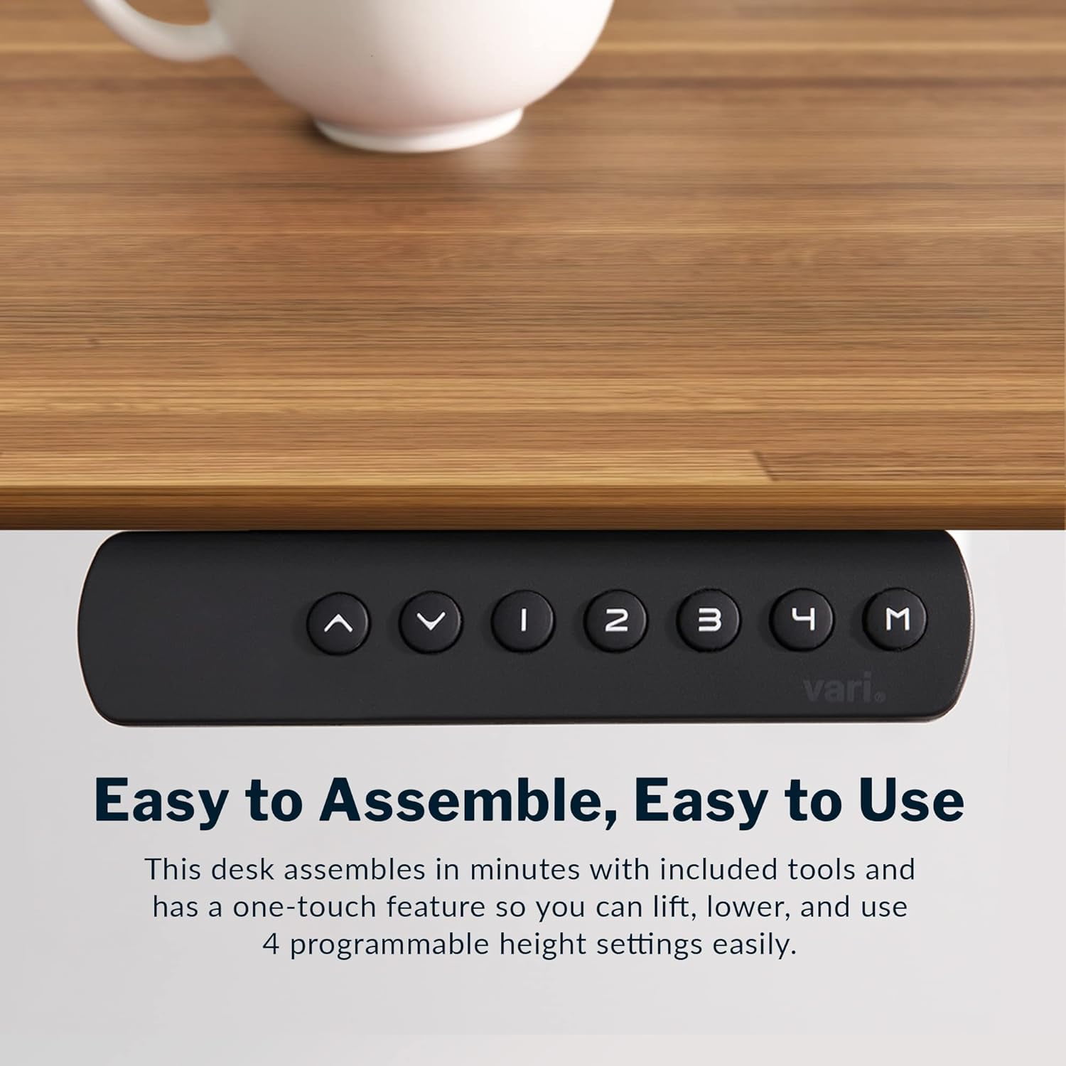 Vari 72” x 30" VariDesk Electric Height Adjustable Standing Desk Computer Table, Butcher Block