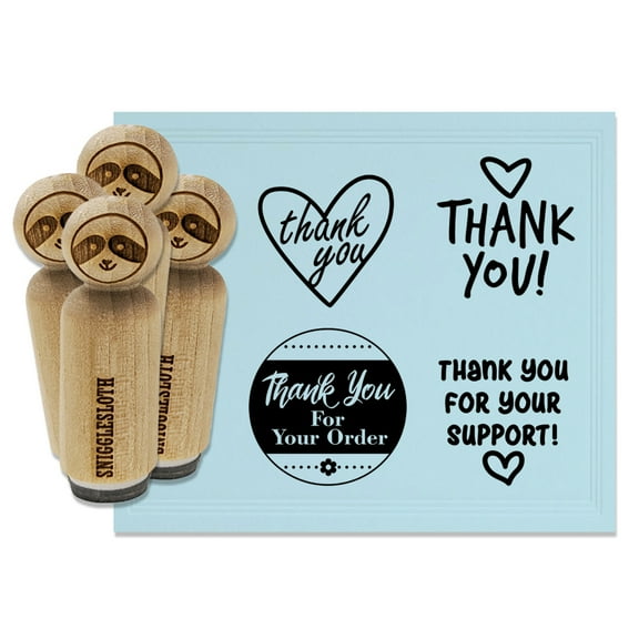 Thank You for Your Order Support Heart Rubber Stamp Set for Scrapbooking Crafting Stamping - Mini 1/2 Inch