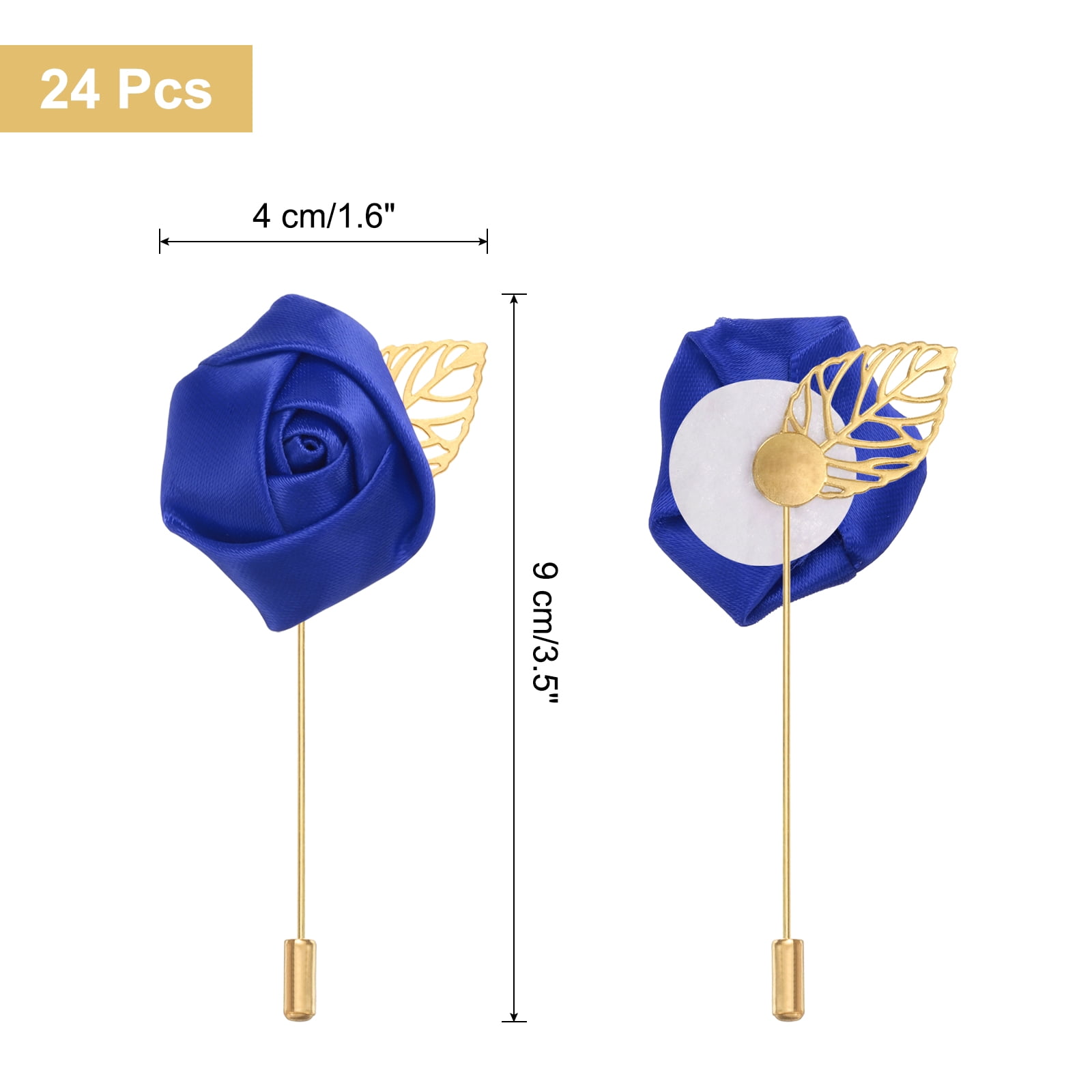 Unique Bargains Elegant Rose Boutonnieres Flower Pocket Pins for Formal Events Blue