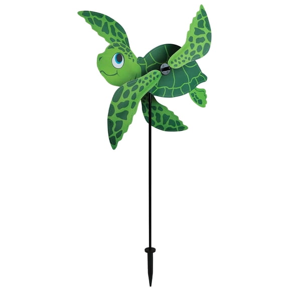 In the Breeze 2554 — Baby Whirligig Wind Spinner, Sea Turtle — Cute and Colorful Sea Life Outdoor Wind Spinner for Yards and Gardens