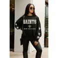 thumbnail image 6 of Women's Gameday Couture  Black New Orleans Saints Velocity Relaxed Rhinestone Pullover Sweatshirt, 6 of 6