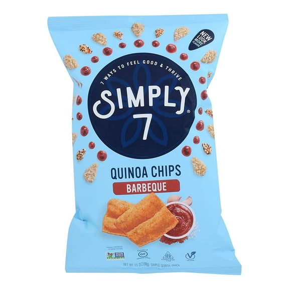 Simply 7 Quinoa Chips Gluten Free Barbeque - 3.5 oz Pack of 2