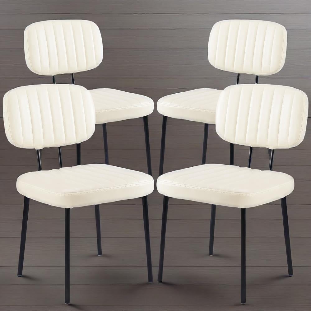 CONCETTA Mid-century Modern Dining Chairs, Kitchen Chairs Set of 4, White