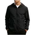 thumbnail image 3 of HAJWOH Mens Windbreaker Jackets Packable Waterproof Zipper Long Sleeve Hiking Hooded Jackets Travel Lightweight Rain Coats, 3 of 5